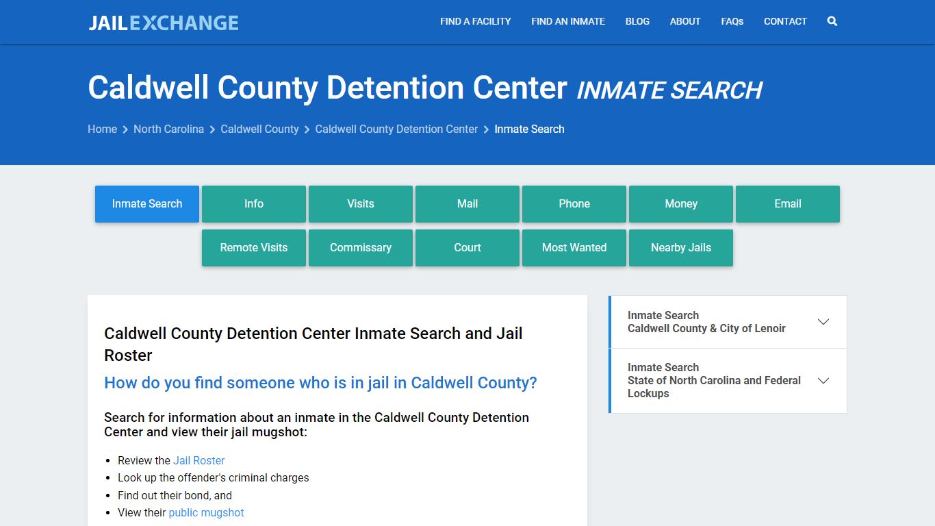 Caldwell County Detention Center Inmate Search - Jail Exchange