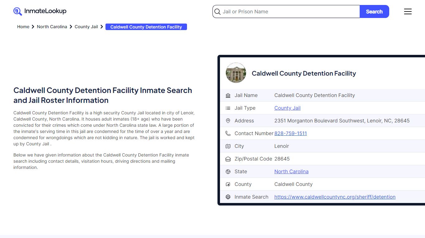 Caldwell County Detention Facility Inmate Search, Jail ... - Inmate Lookup